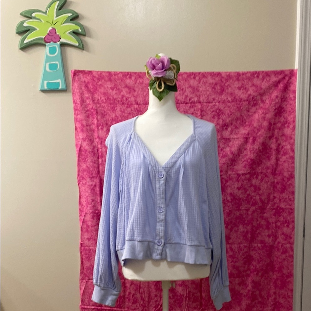 True Craft Women's Blue Cardigan Style Sweater